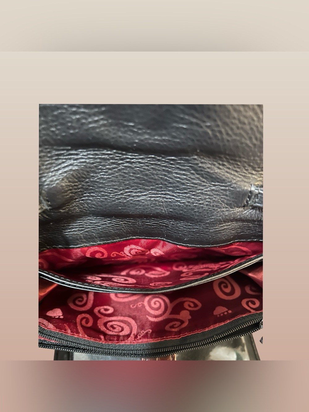 GOOD PLUS CONDITION! BRIGHTON NEPAL ORGANIZATION PEBBLE LEATHER CROSSBODY PURSE! - Picture 6 of 16